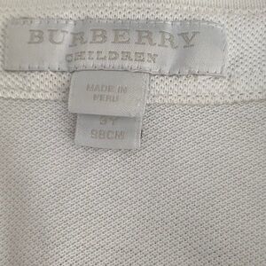 Burberry White Polo Shirt with Check Collar